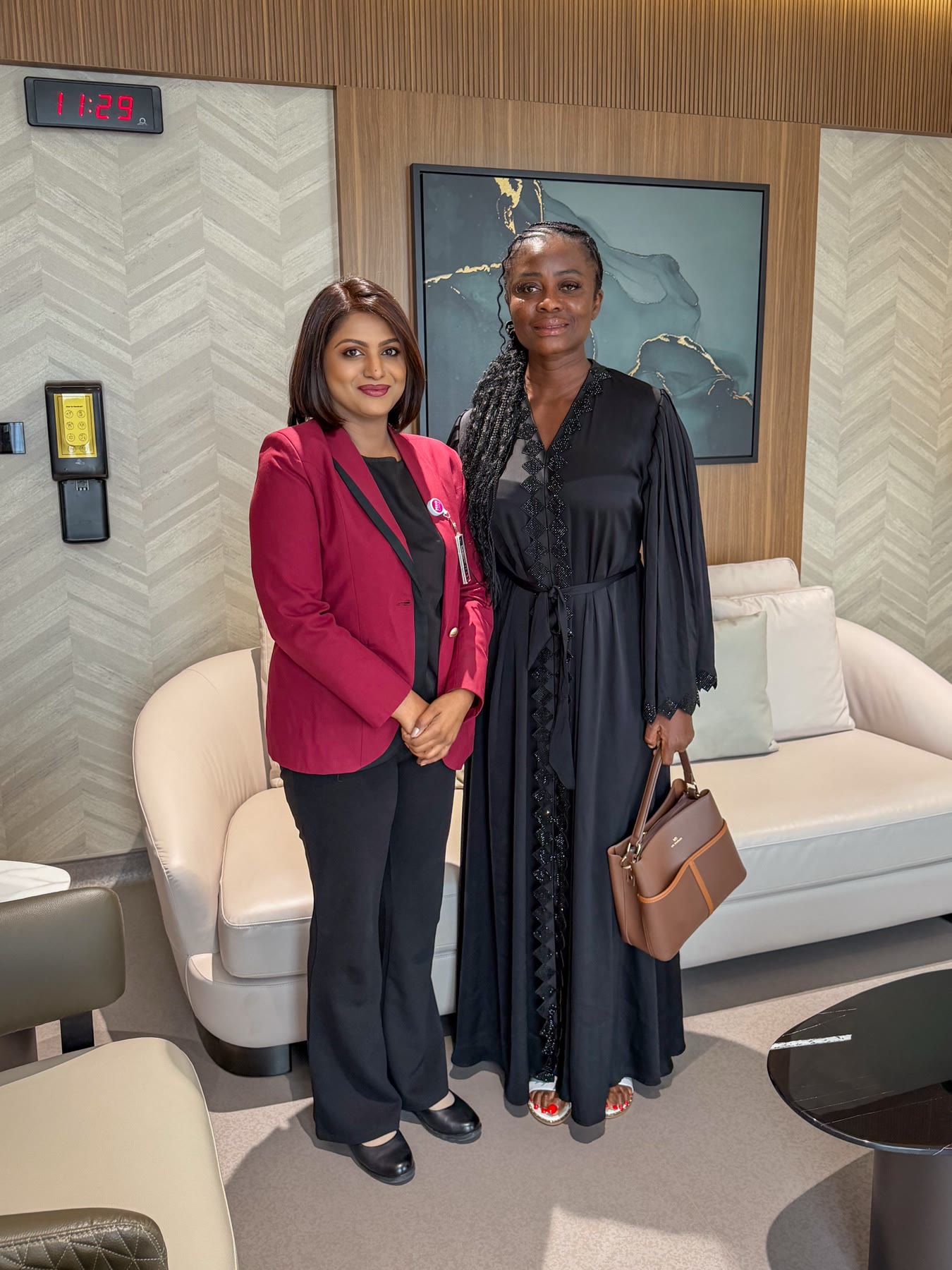 Dr. Kankam during a hospital partnership visit