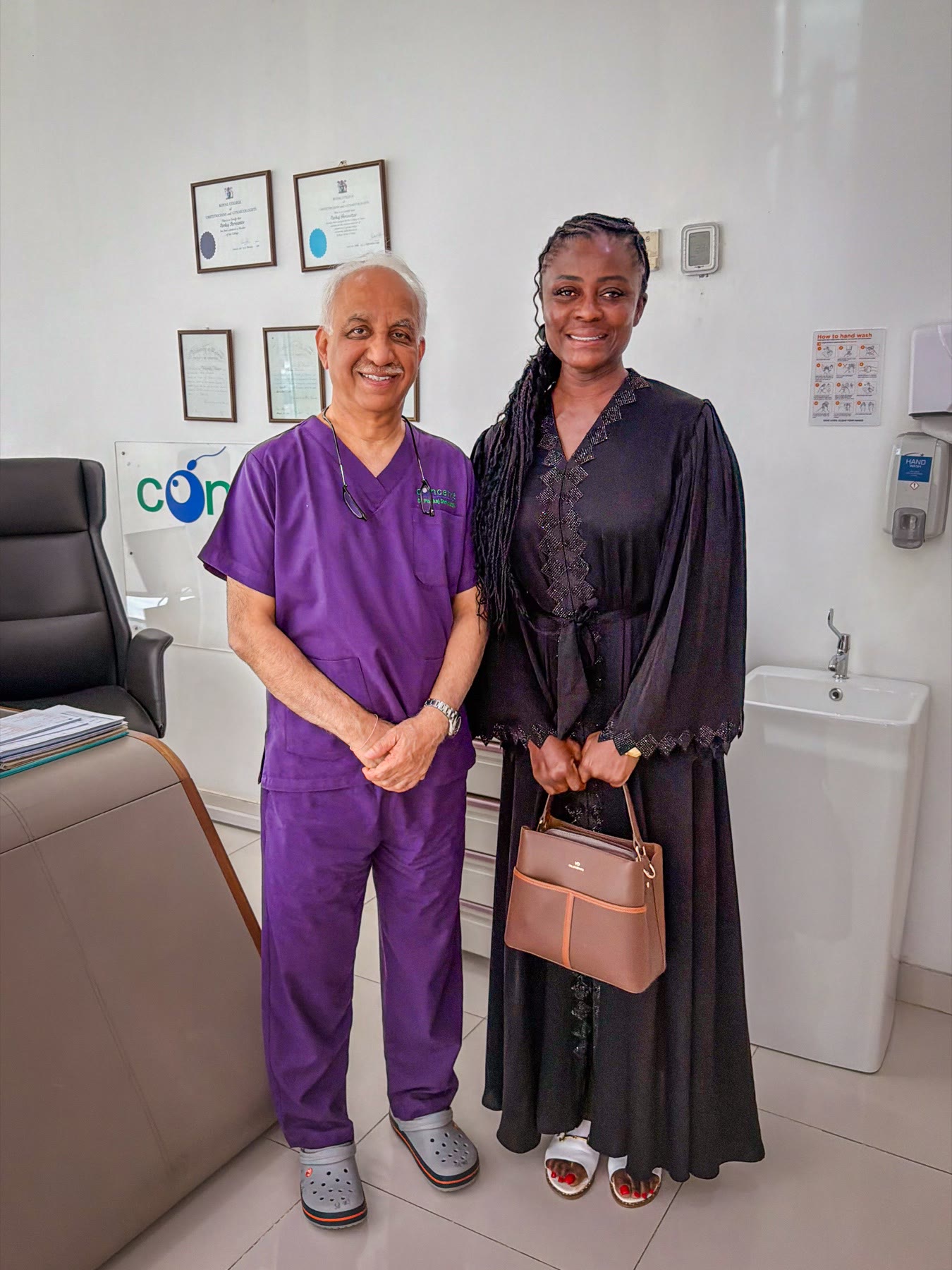 Dr. Kankam meeting with a partner physician